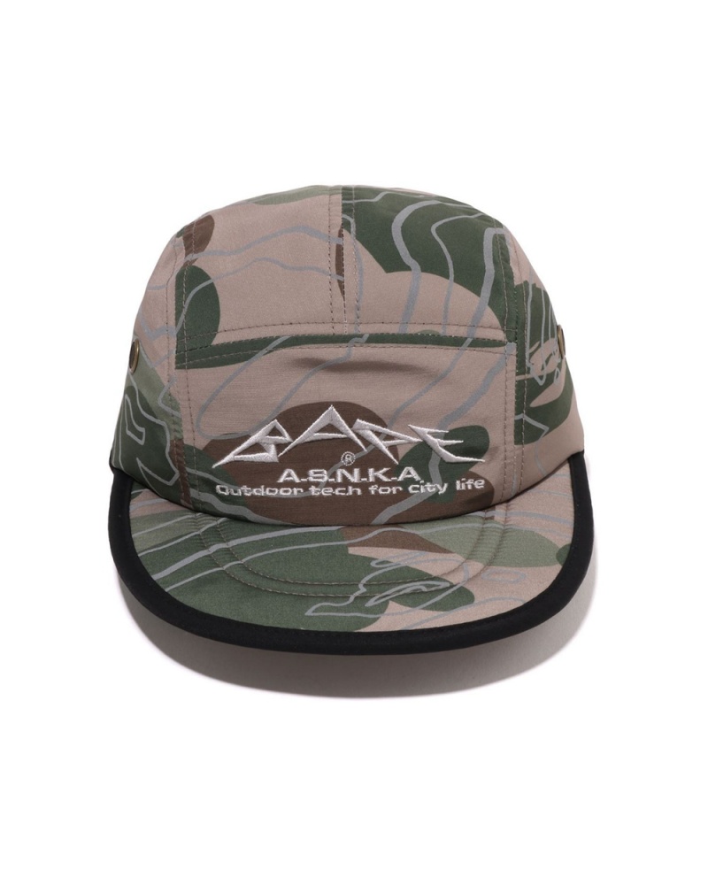 Chapeaux Bape Layered Line Jet Grise Marron Homme | IRN-83943363